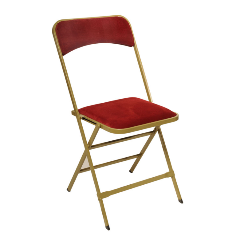 Chaise pliante velours rouge